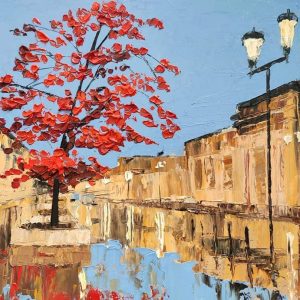 Una vista nocturna a la ciudad colonial