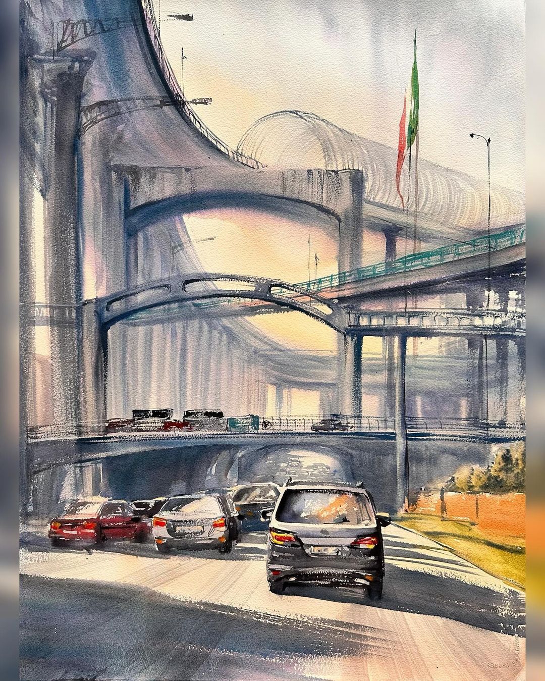 Irina+Yushmanova+EndorphineArt_Nuevos+caminos+de+México_acuarela_76×56cm